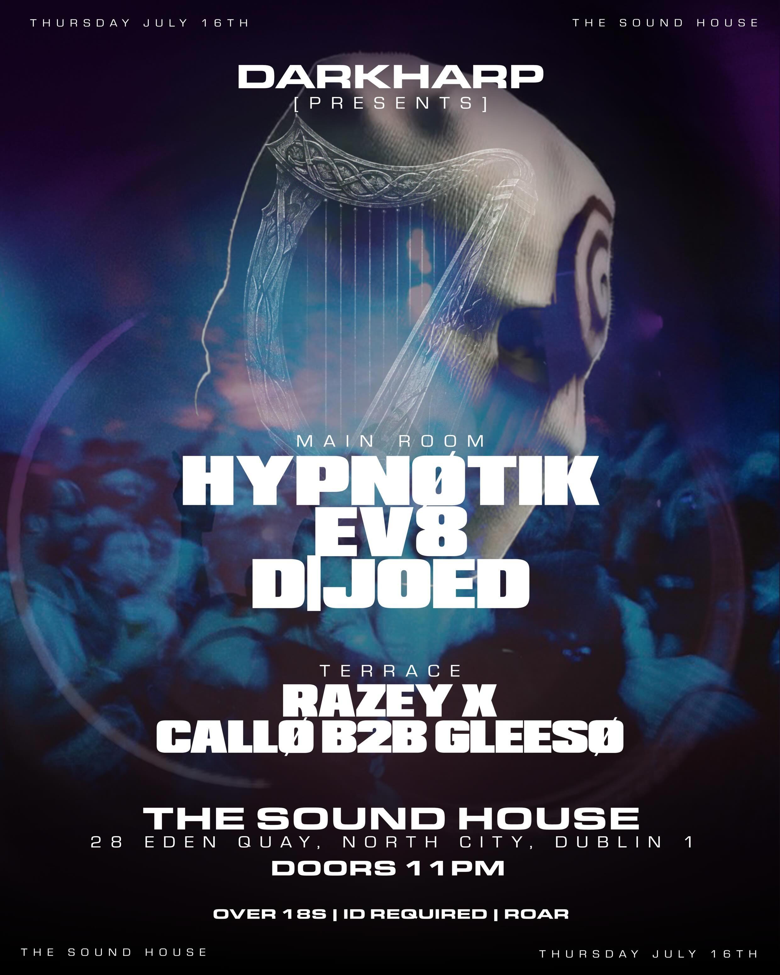 DARKHARP presents HYPNØTIK, EV8 & D|JOED event poster